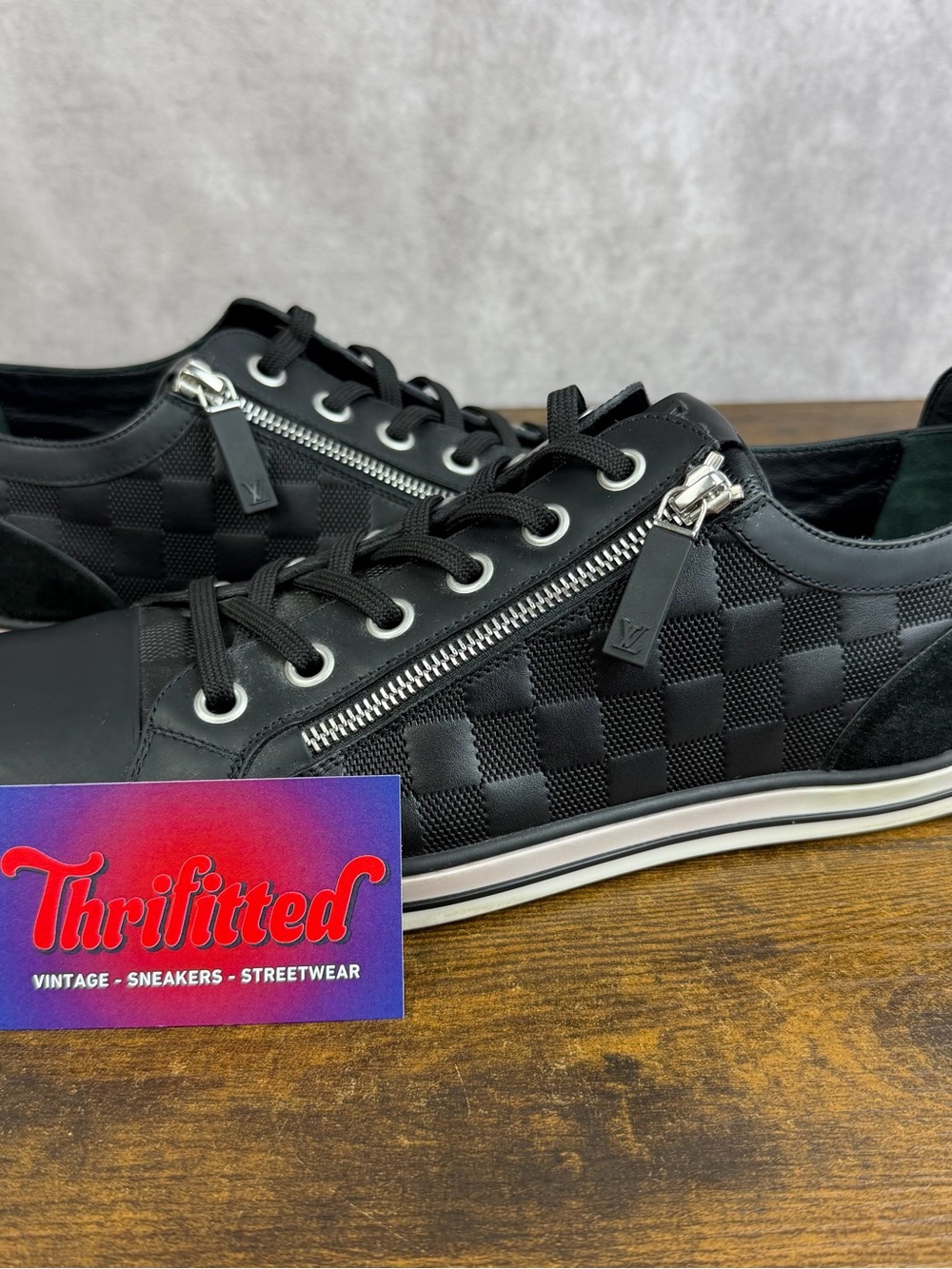Louis Vuitton LV Damier Challenge Zip-Up Black Size 9.5 UK / 10.5 US Designer